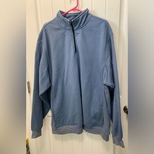 LL Bean blue 1/4 zip sweatshirt with marbled hem/cuffs. Men’s size XXL.